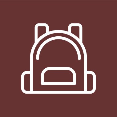 sırt çantası simgesi, vektör illüstrasyonu basit tasarım