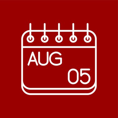 Ağustos simgesi, vektör illüstrasyonu basit tasarım