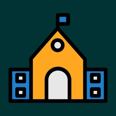 okul simgesi, vektör illüstrasyonu basit tasarım