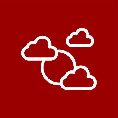 Coudy Day simgesi, vektör illüstrasyonu basit tasarım