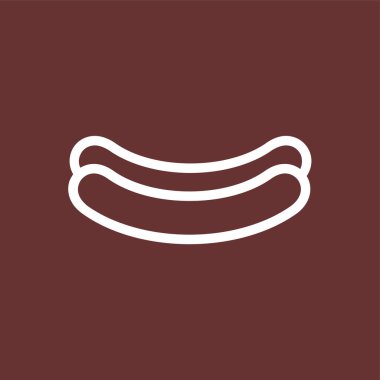 sosis simgesi, vektör illüstrasyonu basit tasarım