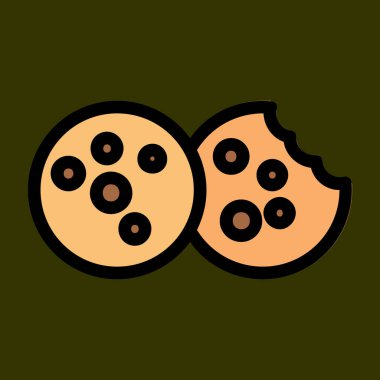 Kurabiye simgesi, vektör illüstrasyonu basit tasarım