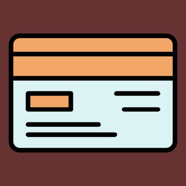 Kredi kartı simgesi, vektör illüstrasyonu basit tasarım