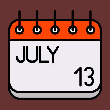 Temmuz simgesi, vektör illüstrasyonu basit tasarım