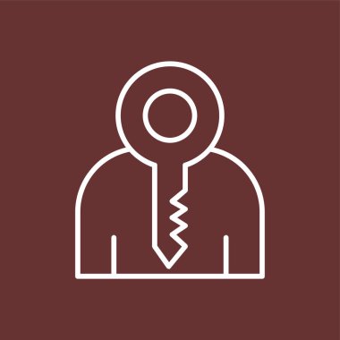 anahtar kişi simgesi, vektör illüstrasyonu basit tasarım