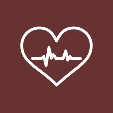 kalp atışı simgesi, vektör illüstrasyonu basit tasarım