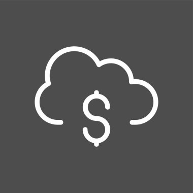 Bulut bankacılık simgesi, vektör illüstrasyonu basit tasarım