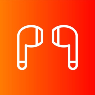 Kulaklık simgesi, vektör illüstrasyonu basit tasarım