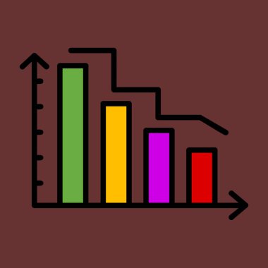 Satır Grafik simgesi, vektör illüstrasyonu basit tasarım