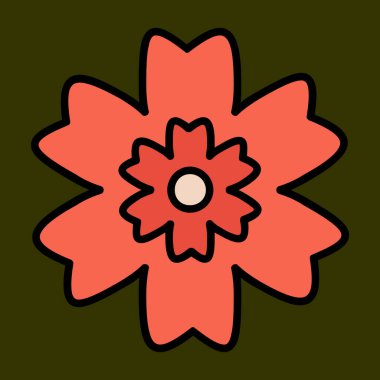 Dianthus simgesi, vektör illüstrasyonu basit tasarım