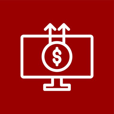 Çevrimiçi İş simgesi, vektör illüstrasyonu basit tasarım