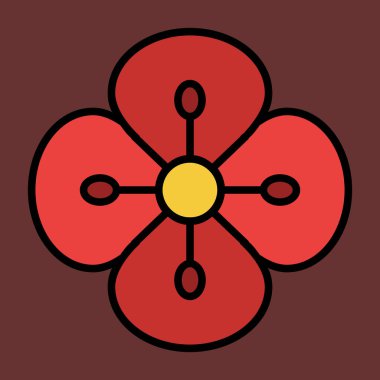 Poppy simgesi, vektör illüstrasyonu basit tasarım