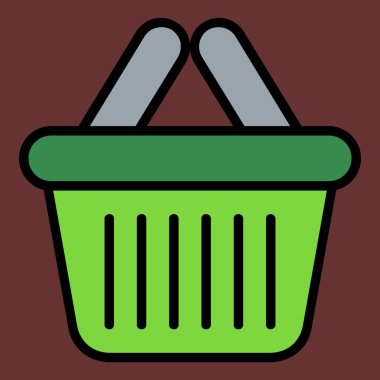 Basket simgesi, vektör illüstrasyonu basit tasarım