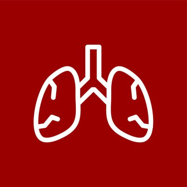 akciğer simgesi, vektör illüstrasyonu basit tasarım
