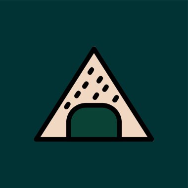 Onigiri simgesi, vektör illüstrasyonu basit tasarım