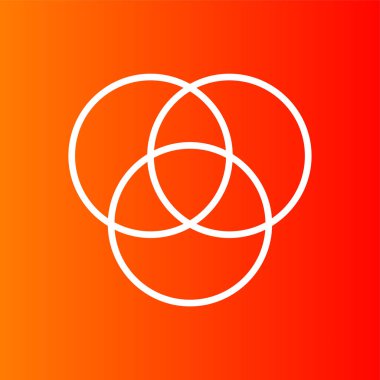 Venn Diyagram simgesi, vektör illüstrasyonu basit tasarım