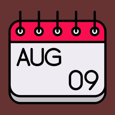 Ağustos simgesi, vektör illüstrasyonu basit tasarım