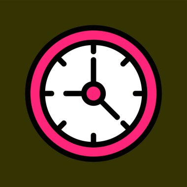 Saat simgesi, vektör illüstrasyonu basit tasarım