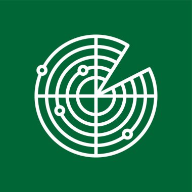 Radar simgesi, vektör illüstrasyonu basit tasarım