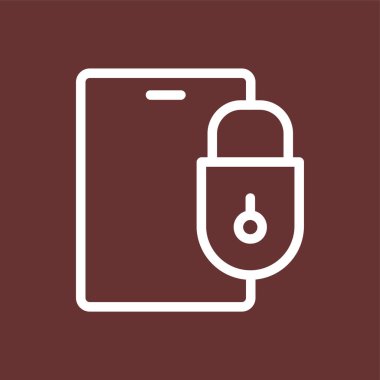 Telefon simgesini kilitle, vektör illüstrasyonu basit tasarım