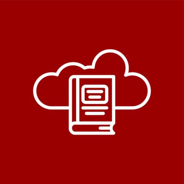 Bulut Öğrenme simgesi, vektör illüstrasyonu basit tasarım