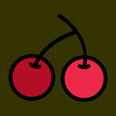 kiraz simgesi, vektör illüstrasyonu basit tasarım