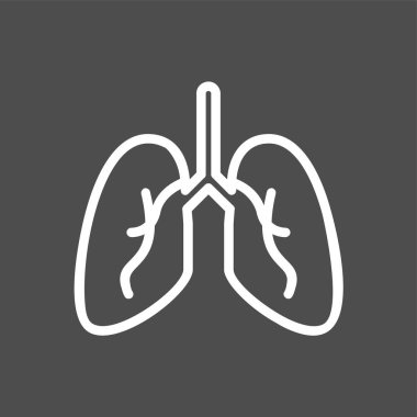 akciğer simgesi, vektör illüstrasyonu basit tasarım