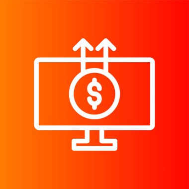 Çevrimiçi İş simgesi, vektör illüstrasyonu basit tasarım