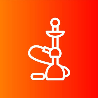 Nargile simgesi, vektör çizimi basit tasarım