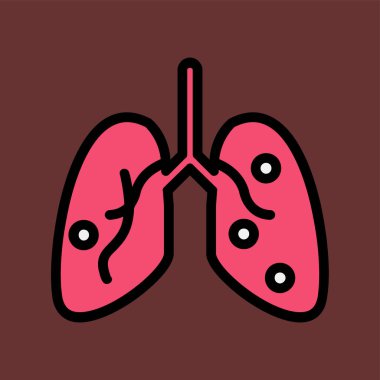 Hasar Ciğerleri simgesi, vektör illüstrasyonu basit tasarım