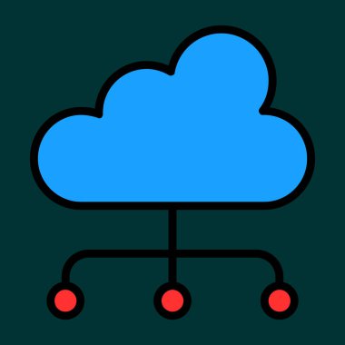 Bulut hesaplama simgesi, vektör illüstrasyonu basit tasarım