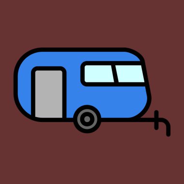 Carvan simgesi, vektör illüstrasyonu basit tasarım