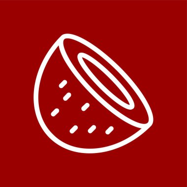 Hindistan cevizi simgesi, vektör illüstrasyonu basit tasarım