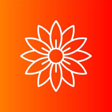 Aster simgesi, vektör illüstrasyonu basit tasarım