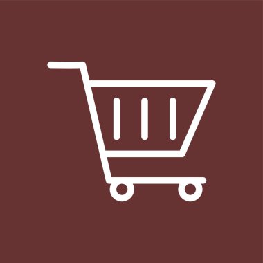 Alışveriş arabası simgesi, vektör çizimi basit tasarım