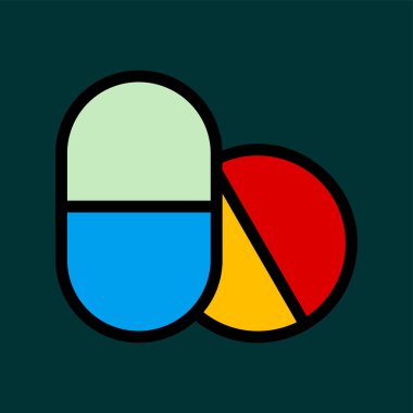 hap simgesi, vektör illüstrasyonu basit tasarım