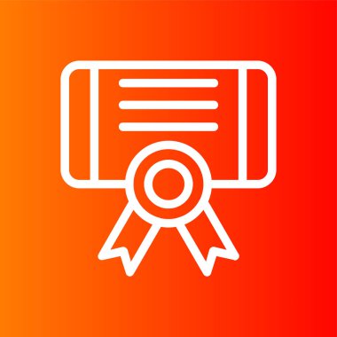 Sertifika simgesi, vektör illüstrasyonu basit tasarım