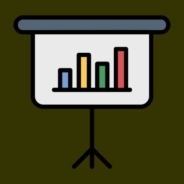 sunum simgesi, vektör illüstrasyonu basit tasarım