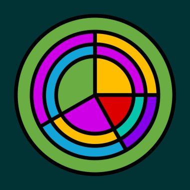 Radar Turta Çizelgesi simgesi, vektör illüstrasyonu basit tasarım