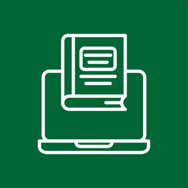 Çevrimiçi öğrenme simgesi, vektör illüstrasyonu basit tasarım