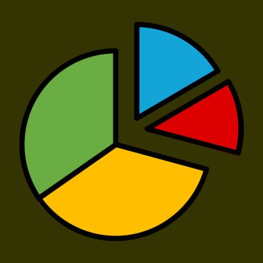 Yarı Pie Grafik simgesi, vektör illüstrasyonu basit tasarım