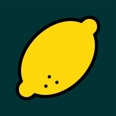 limon simgesi, vektör illüstrasyonu basit tasarım