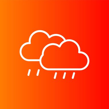 Yağmurlu simge, vektör illüstrasyonu basit tasarım