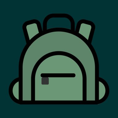 sırt çantası simgesi, vektör illüstrasyonu basit tasarım