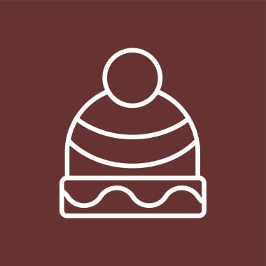 Kış Şapkası simgesi, vektör illüstrasyonu basit tasarım