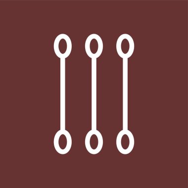 Cotton Swab Simgesi, vektör illüstrasyonu basit tasarım