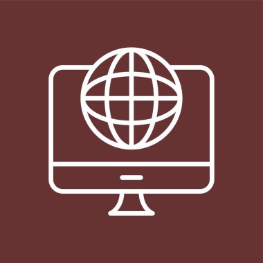 Dünya çapında simge, vektör illüstrasyonu basit tasarım