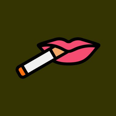 Sigara içme simgesi, vektör illüstrasyonu basit tasarım