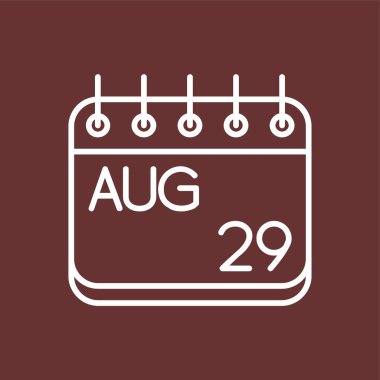 Ağustos simgesi, vektör illüstrasyonu basit tasarım