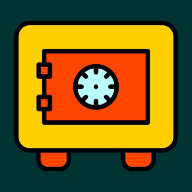 Güvenlik Kutusu simgesi, vektör illüstrasyonu basit tasarım